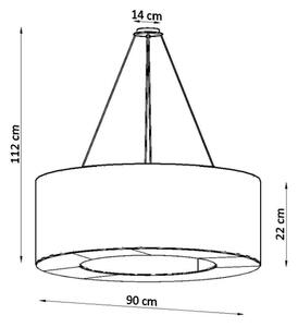 Sollux SL.0795 - Lestenec na vrvici SATURNO 8xE27/60W/230V pr. 90 cm bel