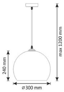 Lestenec na vrvici OTIS 1xE27/20W/230V pr. 30 cm