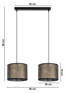 Lestenec na vrvici REZO 2xE27/60W/230V zlat