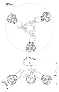 Globo 54802S-3DAB - Lestenec XARA 3xE14/40W/230V