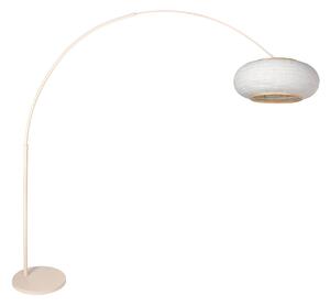 Steinhauer Stoječa svetilka Sparkled Light v obliki loka, krem/sivo platno, 240 cm, Bež, Dnevna soba / jedilnica, Kovina