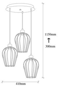 Lestenec na vrvici TEL 3xE27/100W/230V