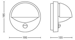 Philips - Zunanja stenska razsvetljava s senzorjem JUNE 1xE27/12W/230V IP44