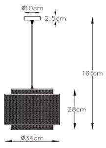 Lucide 02404/01/30 - Lestenec na vrvici ORRIN 1xE27/60W/230V