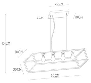 Lucide 00425/04/30 - Lestenec na vrvici FABIAN 4xE27/40W/230V