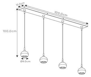 Lucide 09434/04/31 - Lestenec na vrvici FAVORI 4xGU10/5W/230V bel