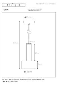 Lucide 45471/01/30 - Lestenec na vrvici TEUN 1xE27/40W/230V