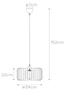 Lucide 46406/39/76 - Lestenec na vrvici ETTA 1xE27/40W/230V pr. 39 cm les