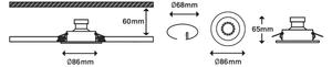 Briloner 7182-032-SET 3xLED Zatemnitvena kopalniška svetilka 1xGU10/5W/230V IP23