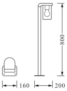 Ledvance - Zunanja svetilka CASCADE 1xE27/25W/230V IP44 80 cm