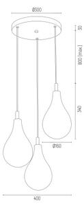 Argon 6105 - Lestenec na vrvici OAKLAND 3xG9/6W/230V črna