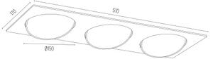 Argon 6116 BZ - Vgradna svetilka OLIMP 3xGU10-AR111/12W/230V črna