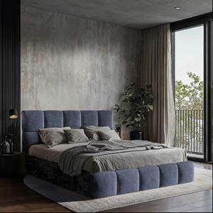 OBLAZINJENA POSTELJA 140 cm x 200 cm , les, tekstil, leseni material modrosiva