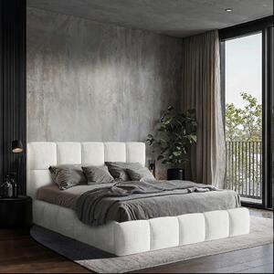 OBLAZINJENA POSTELJA 140 cm x 200 cm , les, tekstil, leseni material naravne barve