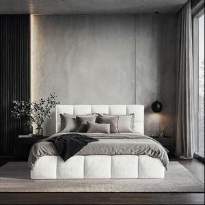 OBLAZINJENA POSTELJA 140 cm x 200 cm , les, tekstil, leseni material bela