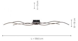 Leuchten Direkt 15167-18-LED Lestenec WAWE 2xLED/12,5W/230V+1xLED/17W