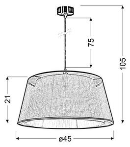 Lestenec na vrvici CHARLIE 1xE27/60W/230V bež