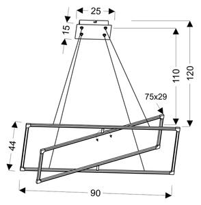 LED Lestenec na vrvici KSEROS LED/45W/230V