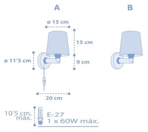 Dalber 82219T - Otroška stenska svetilka STAR LIGHT 1xE27/60W/230V modra