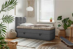 POSTELJA Z VZMETNICO 90 cm x 200 cm , les, tekstil, leseni material antracit