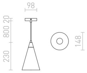 RED - Design Rendl - R12380 - Lestenec na vrvici HEIDI 1xE27/28W/230V beton/les