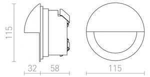 RED - Design Rendl - R10558 - LED Zunanja vgradna svetilka ASTERIA LED/3W/230V IP54