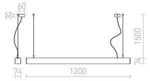 RED - Design Rendl - R12720 - LED Lestenec na vrvici PESANTE LED/40W/230V