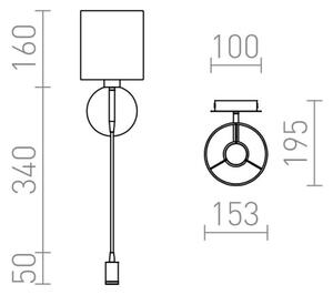 RED - Design Rendl - R10580 - LED Stenska svetilka VERSA 1xE27/42W/230V + LED/3W