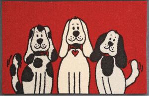 PREDPRAŽNIK Three Dogs 50/75 cm potiskano rdeča, črna, bela