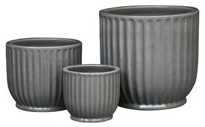 Okrogel cvetlični lonec Koala (Keramika, Siva, Velikost S)