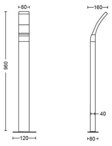 Philips - LED Zunanja svetilka SPLAY LED/12W/230V 4000K 96 cm IP44