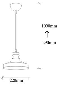 Lestenec na vrvici BERCESTE 1xE27/40W/230V zlat