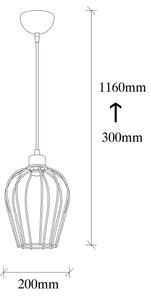 Lestenec na vrvici TEL 1xE27/40W/230V