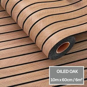 Woodypanel™ Ojačana Samolepilna Stenska Obloga - 10m Rola (6m²), Oljen hrast