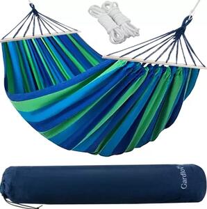 Modro-zelena viseča mreža HAMARI za 2 osebi 260x160 cm