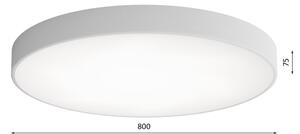 LED Stropna svetilka CLEO LED/96W/230V 3000K pr. 80 cm siva