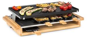 Klarstein Tournedo, raclette, 1200 W, liti aluminij, 8 oseb, lesen dekor