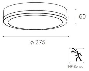 LED2 - LED Zunanja stropna svetilka s senzorjem KERY LED/18W/230V IP65 črna