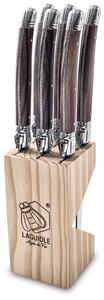 LAGUIOLE Premium Line Set nožev za zrezke s stojalom - Dark Wood (6 kom)