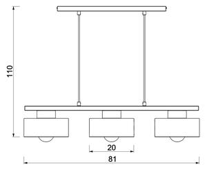 Lestenec na vrvici MARTI 3xE27/15W/230V bela/krom