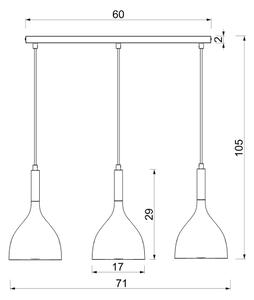 Lestenec na vrvici NOAK 3xE27/15W/230V bež/zlata