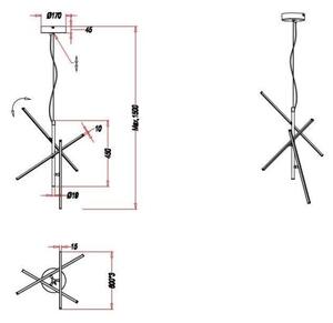 Trio - LED Zatemnitveni lestenec na vrvici TIRIAC 3xLED/7,5W/230V