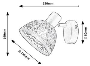 Rabalux 3133 - Stenski reflektor RATTAN 1xE14/15W/230V ratan