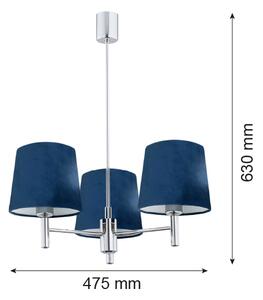 Argon 1381 - Lestenec na drogu BOLZANO 3xE27/15W/230V moder/krom