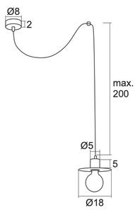 Argon 3835 - Lestenec na vrvici CORSO 1xE27/15W/230V črna