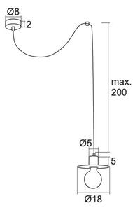 Argon 3834 - Lestenec na vrvici CORSO 1xE27/15W/230V bela