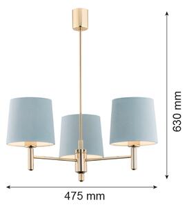 Argon 1484 - Lestenec na drogu PONTE 3xE27/15W/230V modra/medenina