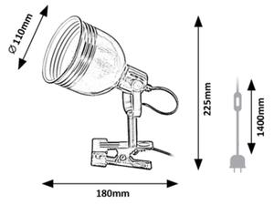 Rabalux 3092 - Reflektor s sponko 1xE14/25W/230V črn