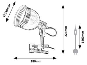 Rabalux 3093 - Reflektor s sponko 1xE14/25W/230V bež