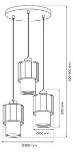 Lestenec na vrvici BLANCO 3xE27/60W/230V bela